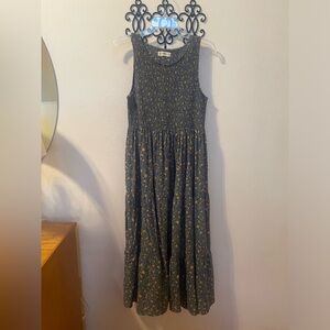 Natural life midi cotton dress with elastic stretch bodice.